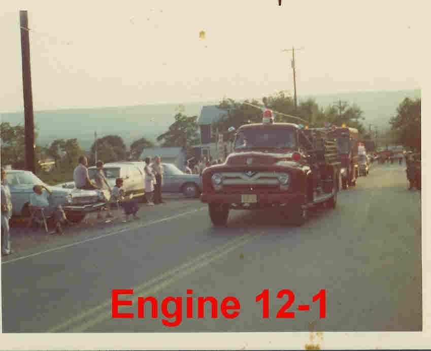 1955 American LaFrance Ford with original red paint before being painted orange and white