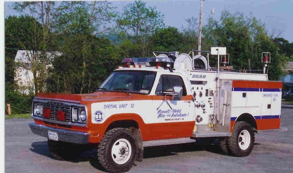 1976 Dodge Power Wagon 
In service from 1990 to 1999 as Special Unit 12
Bought from Everett Fire Company No.1
Everett, Pennsylvania
Sold to an individual in Spring Run, Pennsylvania
